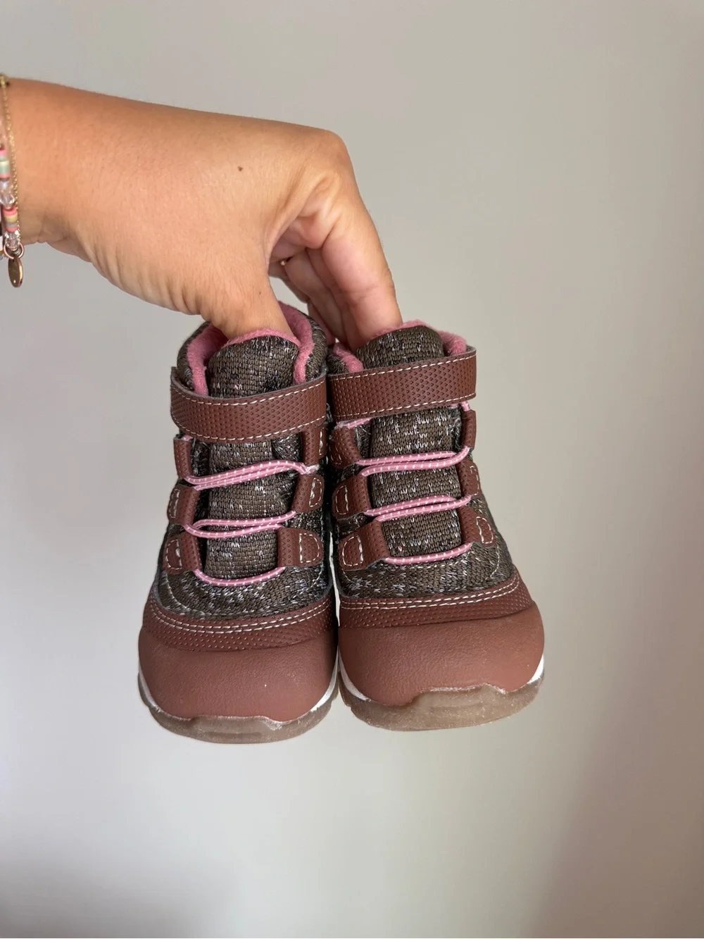 Kids Brown and Pink Winter Boots - See Kai Run